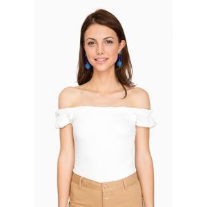 Privacy Please Spina Bodysuit Ivory Size S NWT